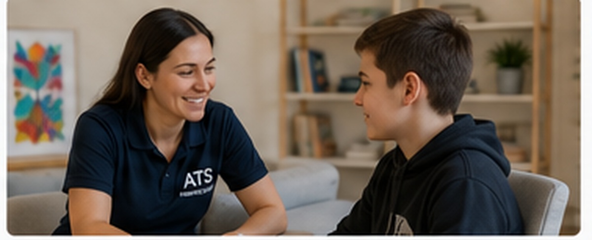 ATS professional working with an individual to support positive outcomes